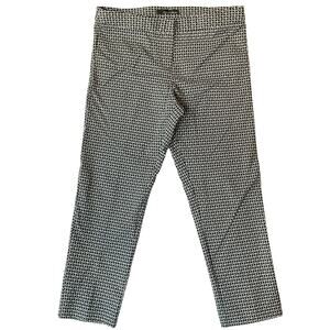 Amanda + Chelsea Women Slim Leg Formal Pants size 10,Black White Geometric Print